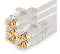 1CONN Câble Réseau CAT7 Cat 7 10 Gigabit - 5X 2m - RJ45 Ethernet LAN DSL Routeur Modem - Blanc