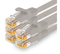 1CONN Câble Réseau CAT7 Cat 7 10 Gigabit - 5X 2m - RJ45 Ethernet LAN DSL Routeur Modem - Gris