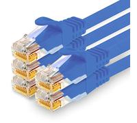 1CONN Câble Réseau CAT7 Cat 7 10 Gigabit - 5X 5m - RJ45 Ethernet LAN DSL Routeur Modem - Bleu