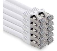 0,25 m - blanc - 10 pièces câble Ethernet pour ordinateur CAT.7 câble réseau (câble brut) câble patch S-FTP LSZH PIMF 10GB s prise RJ45 Cat6a