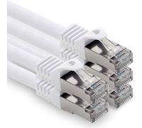 1CONN Câble Réseau Cat7 Cat7 10 GB/s SFTP - 5X 3.0m - RJ45 Ethernet LAN DSL Routeur Modem - Blanc