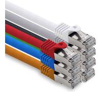 1CONN Câble Réseau Cat7 Cat7 10 GB/s SFTP - 7X 2m - RJ45 Ethernet LAN DSL Routeur Modem - 7 Couleurs
