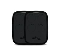 1Control Why 2 Télécommandes Universelles Portail et Garage - Compatible avec 750+ Modèles, Rolling Code et Code Fixe - Multifréquence 433-868 MHz AM/FM - Télécommandes Noires