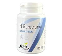 1Defy - Fer Bisglycinate - Spiruline, Fer Bisglycinate et vitamines - Expertise pharmaceutique - Enveloppe gélatine végétale - 90 gélules - 3 mois de cure