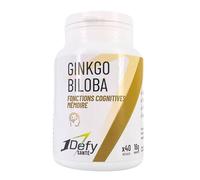 1Defy - Ginkgo Biloba - Fonction cognitive et mémoire- Expertise pharmaceutique - Enveloppe gélatine animale - 40 gélules
