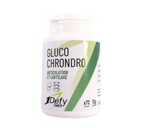 1Defy - Gluco Chondro - Chondroïtine et Glucosamine - Composants des cartilages - Expertise pharmaceutique - Enveloppe gélatine animale - 72 gélules