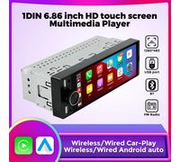 1DIN Universal MP5 6,86 pouces Autoradio Soutien Carplay sans fil Android AUTO AUX USB SWC BT Écran tactile Lecteur vidéo multimédia pour voiture OD2