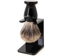 1ej946sds Blaireau De Rasage Exfoliant En Poils De Blaireau Classic Best Avec Support Pour Crème Ou Savon De Rasage Pour Hommes Et Femmes (Imitation Ébène)