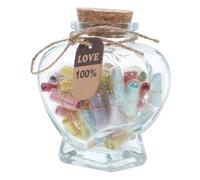 1Ensemble Bouteille Décorative Verre Forme de Cœur avec Capsules pour Messages Amour Parfaits pour Anniversaires Saint Valentin pour Couples