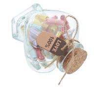 1Ensemble Capsule Décorative Verre avec Couvercle Liège Bouteille de Souhaits pour Messages Amour pour Anniversaires Saint Valentin