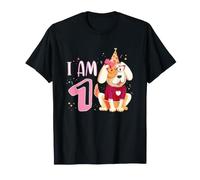 1er Anniversaire Fille Chien Chiot Enfant J'Ai 1 T-Shirt