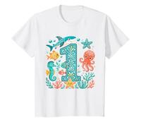 1er Anniversaire océan Animaux Marins Cool Boho Anniversaire T-Shirt