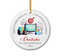 1Er en Tant Qu'Étudiant en Commerce Pendentif De Noël Céramique Décoration De Noël A Suspendre Mignon Ornement Suspendu pour Fête Mariage Festival