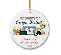 1Er en Tant Qu'Étudiant en Design Pendentif De Noël Mignon Décoration De Noël A Suspendre Céramique Ornement Suspendu pour Festival Salon Fête