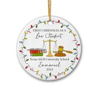 1Er en Tant Qu'Étudiant en Droit Ornement Suspendu Céramique Décoration De Noël A Suspendre Décoratifs Pendentif De Noël pour Maison Festival Mariage