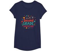 1er Jour de L'Aventure des Filles de 2e année T-Shirt, Fille, Bleu Marine, M