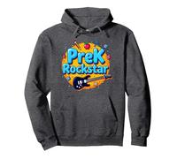 1er Jour du début de l'école Amusante Rockstar PreK Sweat à Capuche, Unisexe pour Adultes, Chiné Foncé, XL