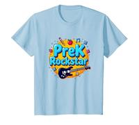 1er Jour du début de l'école Amusante Rockstar PreK T-Shirt, Enfant, Bleu Céleste, 8 Ans