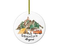 1Er Notre Aventure Commence Ornements Noël Décorations Porcelaine Ornement Pendentif pour Maison Fête Vacances 7.3Cm