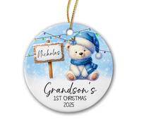 1Er Petit-Fils Pendentif De Noël Céramique Décoration De Noël A Suspendre Décoratifs Ornement Suspendu pour Maison Salon Festival