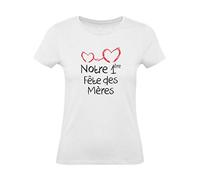1ère Fête des Mères Tshirt Maman Cadeau pour Les Nouvelles Mères Tee Shirt Femme Large Blanc