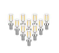 1fortunate Ampoules, Pack de 6/10, ampoule à Filament Led rétro AC220V E14 2W/4W T20, Mini veilleuse tubulaire for réfrigérateur, lampes sans scintillement(10PCS 2W)