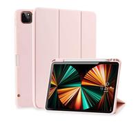 1fortunate étui Silicone Leather Case with Pen Slot, Tablet Protective Cover Suitable for iPad Air7/air6 11 inch 2024(Rose)