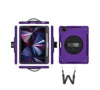 1fortunate étui Strap and Shoulder Protective Cover Anti-Fall Silicone Shell Suitable for iPad Pro 13 inch-2024/2025(Purple (Bracelet+Strap))