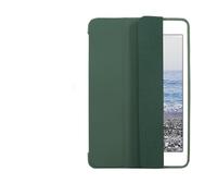 1fortunate étui Triple Foldable Silicone Protective Cover, TPU+PU Leather Case Suitable for iPad 2024 Pro 11 inch(Dark Green)