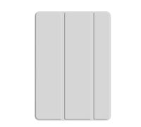 1fortunate étui Triple Foldable Silicone Protective Cover, TPU+PU Leather Case Suitable for iPad Air 13 inch 2024(Grigio)