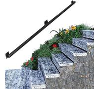 1ft-20ft Pipe Staircase Banister Hand Rails for Steps or Stairs, Staircase Handrails Railing Black Metal Wrought Iron Wall Support, Grab Rail Modern Decorations(14ft/420cm)