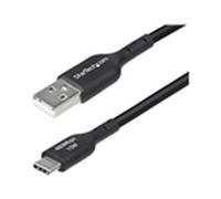 StarTech.com Câble de Charge USB-A vers USB-C de 30 cm, Charge et Synchronisation, 3A, USB 2.0, Gaine TPE - Cordon Noir
