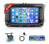 1G+32G Android 13 Autoradio 2 Din pour VW Golf 5 6 Passat Polo Tiguan Touran Caddy Skoda Seat avec GPS Navi WiFi Mirror Link 7 Pouces Autoradio avec Bluetooth FM/RDS/DAB/OBD2/DVR/SWC Caméra de Recul