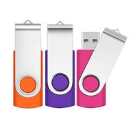 1GB Memory Sticks 3 Pack,SRVR USB Flash Drive 1GB 2.0 Swivel Thumb Drives Data Storage Jump Drive Zip Drive Memory Sticks External Devices with LED Indicator(Mixed Color with Lanyard)