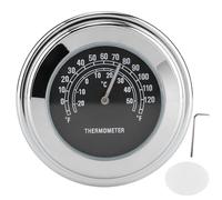 1in 7/8in Handlebar Mount Thermometer -20℃ - 50℃ Measuring Range Motorcycle Temperature Dial Weatherproof Motorcycle Handlebar Accessories (Black) (Black)