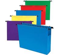 1InTheOffice Lot de 10 dossiers suspendus extensibles en polyéthylène, format lettre, assortis