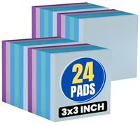 1InTheOffice Lot de 2 blocs de notes adhésives de 7,6 x 7,6 cm, couleurs pastel, assorties