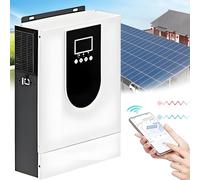 1KW-10,2KW Onduleur Hybride avec Régulateur Solaire 40A/80A/120A/160A MPPT Entrée PV Max 450V DC 12V 24V 48V à AC 230V Onduleur Solaire Entrée PV/Sortie AC Double Contrôleur MPPT avec WiFi(3.2KW/24V)