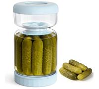1L Bocal à cornichons en verre avec passoire Flip récipient hermétique en Sablier Pot Séparateur de Jus Étanche