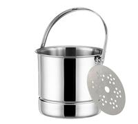 1L Seau à Glace en Acier Inoxydable, Seau à Glaçons Isotherme avec Poignée et et Égouttoir, Récipient à Glaçons, Seau a Glacon pour Bouteille, Rafraîchisseur Champagne, Seau à Champagne pour Bar Fêtes