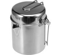 1L Stainless Steel Cooking Kettle Portable Outdoor Camping Backpacking Pot with Foldable Handle (Bouilloire de cuisson portable en acier inoxydable pour camping et sac à dos avec poignée pliable)