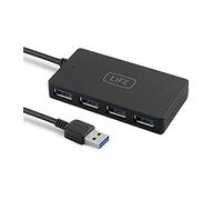 1Life USB HUB 4-1IFEUSBHUB4- USB 3.0, 4 Ports USB, Windows XP/Vista/7/8/10; Mac OS 10.x; Linux, Noir