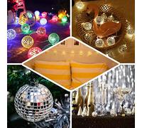 1M 10LED Guirlande Lumineuse Boule Disco, Guirlande Lumineuse LED Polyvalente Boule Miroir Boule Disco Lumières Scène Lampe De Réflexion Batterie Style Extérieur Intérieur Fête Décoration Mariage Nouv