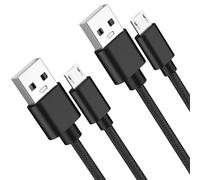 [1M*2] Câble Micro USB Chargeur Micro USB 3A Charge Rapide,Nylon Tressé Chargeur pour Android Samsung Galaxy S7 S6 Edge J7 J5 J3, Redmi Note 5, Wiko, Huawei, Sony, LG, Kindle, PS4 (1M*2)