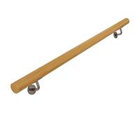 1m / 2m / 3m / 4m / 5m / 6m Mains Courantes en Bois pour Escaliers Intérieurs, Main Courante d'Escalier Antidérapante pour Personnes Âgées, Barre d'Appui Murale avec Support en Métal (Taille