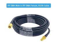1m 2m 5m 10m 20m RG58 Câble RP SMA Mâle à RP SMA Cordon d'extension de l'antenne de la cloison féminine RG-58 50 Ohm SMA Cavalier(RP SMA M to RP SMA F,10M)