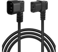 1m/3.2Ft 90 degree iec320 c14 Left Angle c13 Power Extension PDU,10A 250V,18AWG C14 Male to C13 Female Power Cable for Computers,Monitor and Scanner