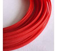 1M 3/4/6/8/10/12/14/16mm Large tressé Pet Gaine Extensible Wrap Fil Câble Manchon Gaine Isolation Nylon Expand 200%-Rouge, 14mm Large