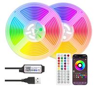 1M-30M Bandes Lumineuses LED Intelligentes Avec Télécommande Contrôlée Par Application, Convient Pour La Chambre à Coucher Et La Décoration Intérieure 30m,15m,20m,5 m,2 m,3 m,1 m,4 m,10 mABS