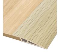 1M*7CM Barre de Seuil Adhesive, Seuil de Porte Adhesif PVC, Barre de Seuil Rattrapage de Niveau pour Hauteur du Seuil 10mm ~ 15mm, Rampe de Seuil Bandes de Transition Sol (Grain de Bois Blanc)